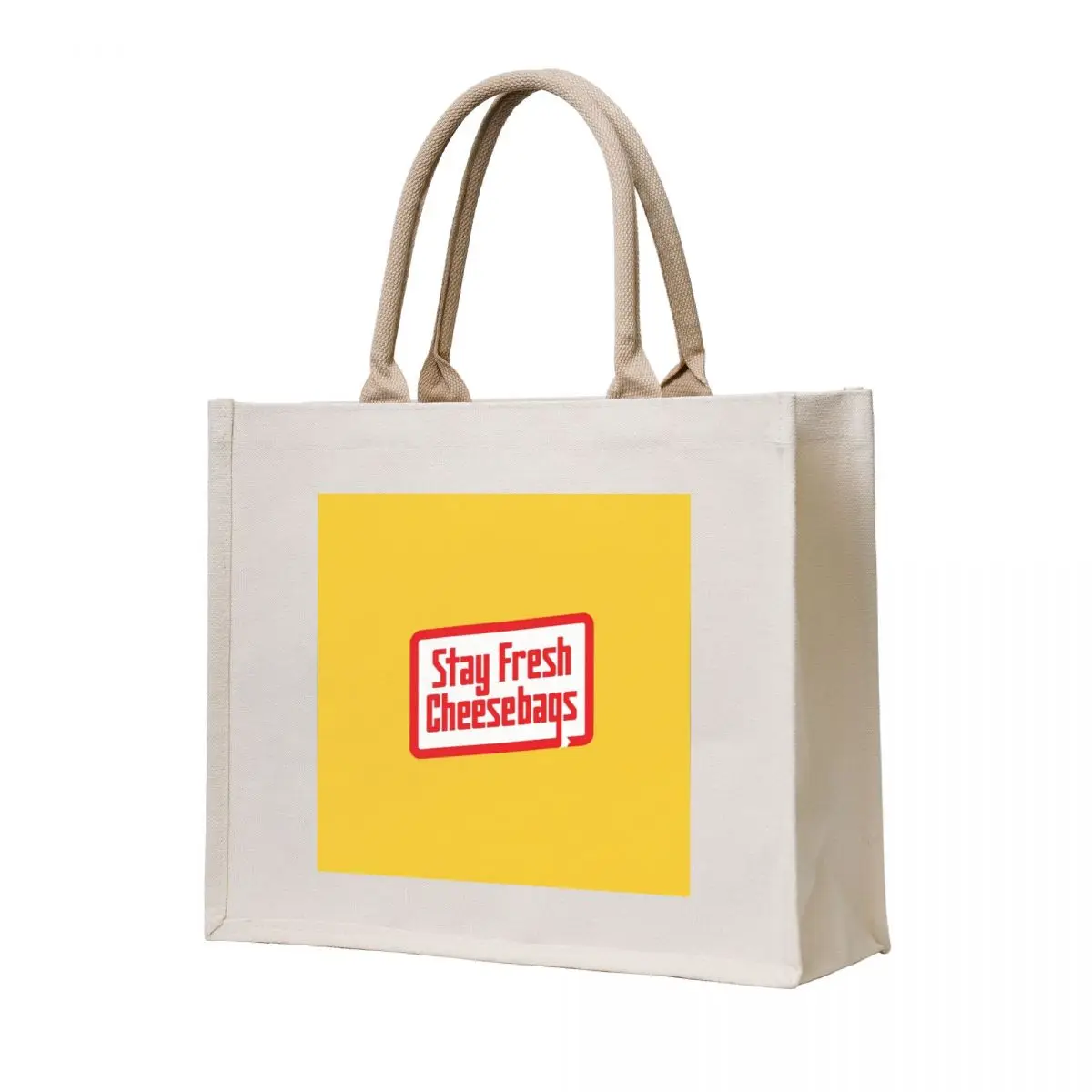 

Stay Fresh Cheese Bags - Retro (Red and White on Yellow) Tote Bag women bag university shopper bag shopper women