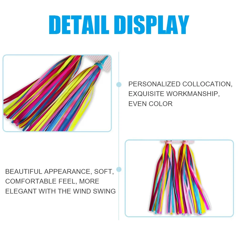 2/4PCS Scooter Bicycle Handlebar Decoration Colorful Tassels Streamers Ribbon Kids Girls Boys Outdoor Cycling Accessories