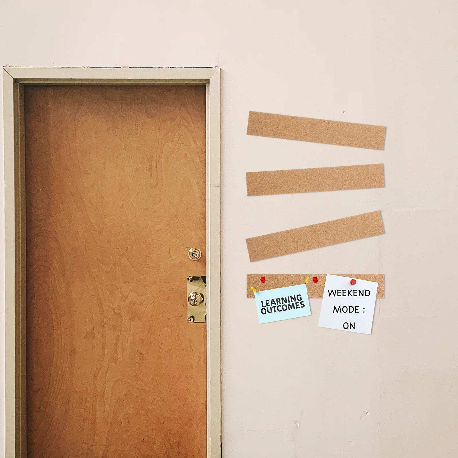 5Pcs Soft Cork Bulletin Bars Cork Strips Office Wall Memo Photo Display Boards Natural Frameless Strip