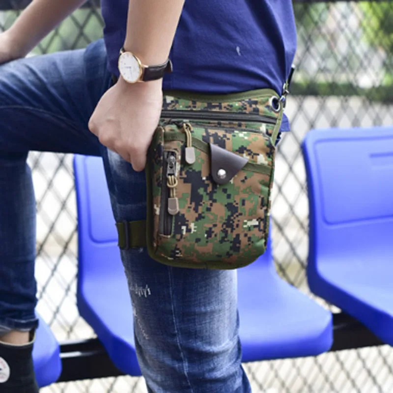 

High Quality Nylon Men Military Fanny Waist Leg Drop Bag Casual Riding Messenger Shoulder Bags