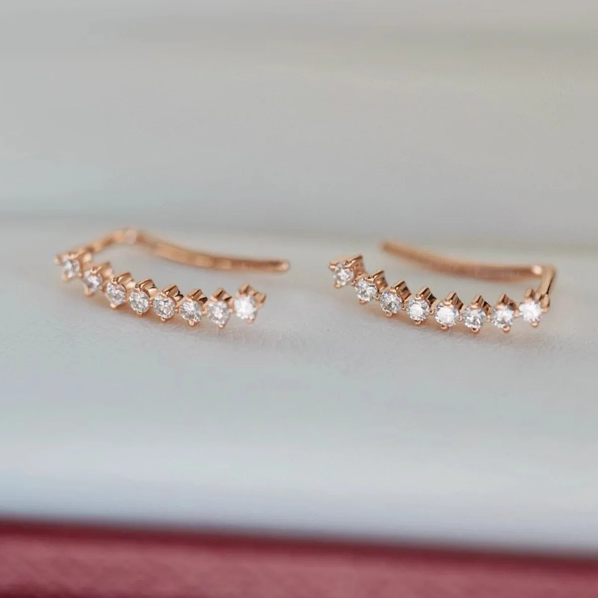 

Fashion Hot-sale 925 Silver Zircons Ear Buckle 18K Rose Gold Moissanite Ear Cuff Clip-on Earring For Women Daily Fine Jewellery