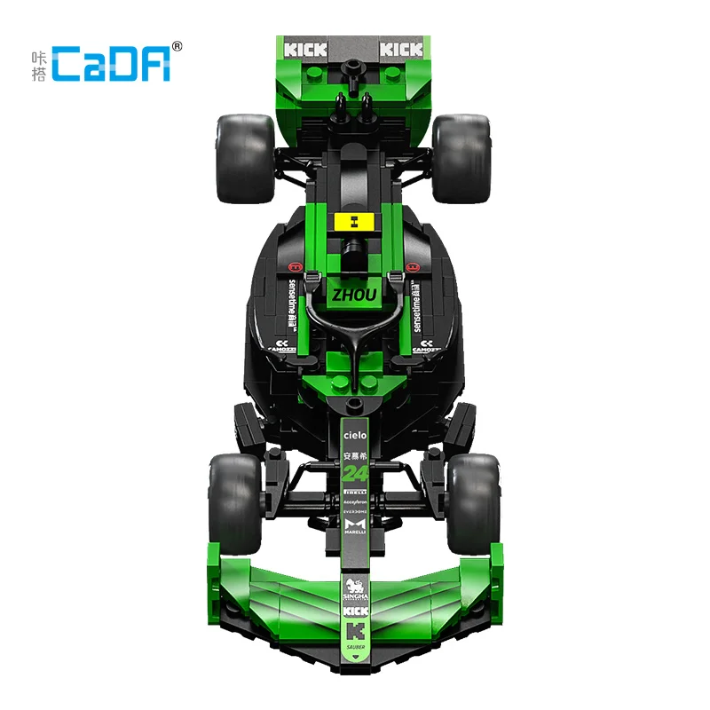 2024 MOC ザウバー チーム C44 レーシングカー ナンバー24 スポーツカー 組み立てブロック シティ KICK カー ブリック おもちゃ クリスマス 誕生日プレゼント