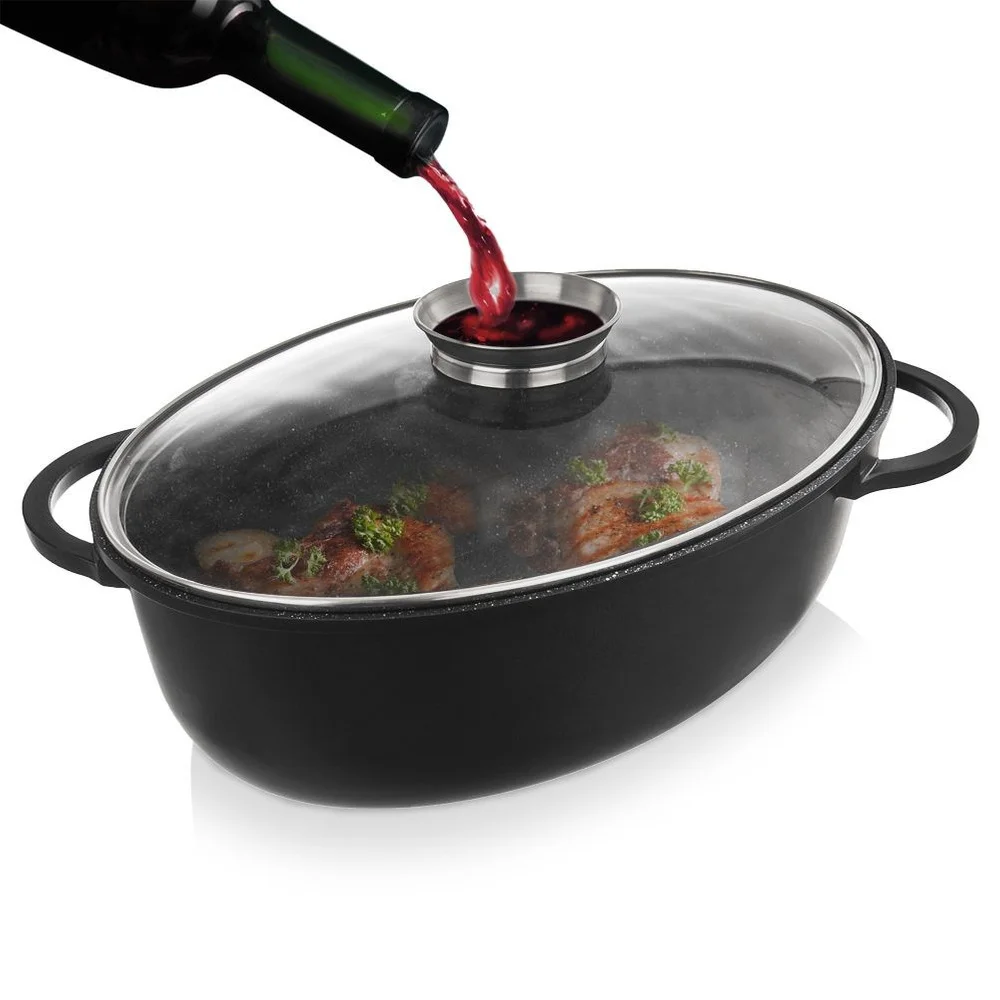 Graniet Brant met ovaal deksel GRANDE 8L, 45x27,5 cm