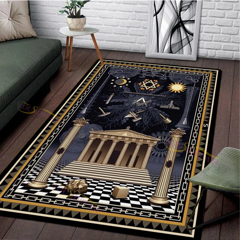 Masonic Carpet Freemason Illuminati Ring Rug Large Carpet All Seeing Eye Rugs Carpets for Living Room Carpets Fitness Pet Mat