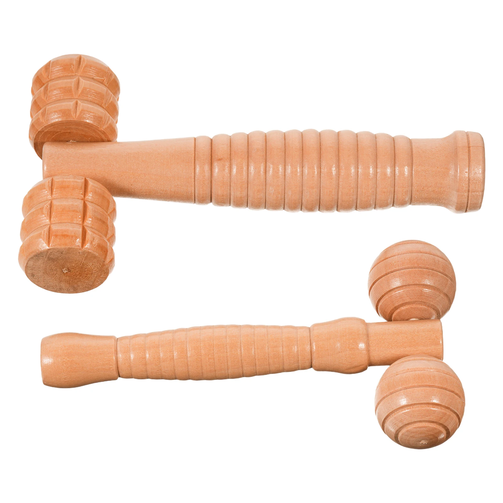 

2pcs Wooden Massager Handheld Acupressure Roller Portable Tool for Foot Back Face Muscles Relief Spa Massage Tools