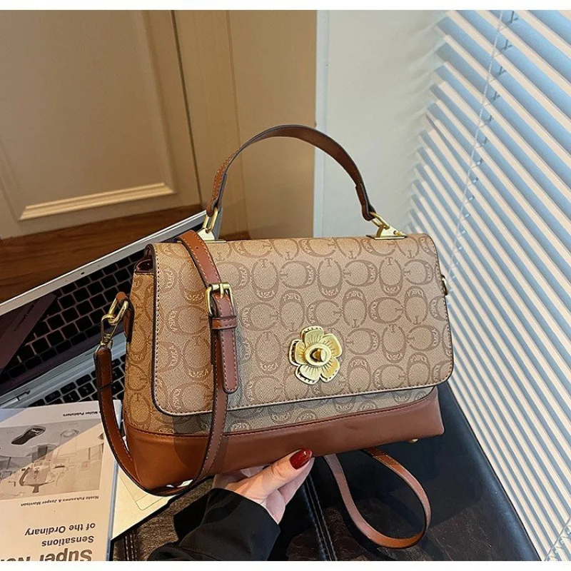 

Chic Shoulder Bag For Ladies With Embossed Logo - Leather Crossbody Bag By Famous Brand Classic