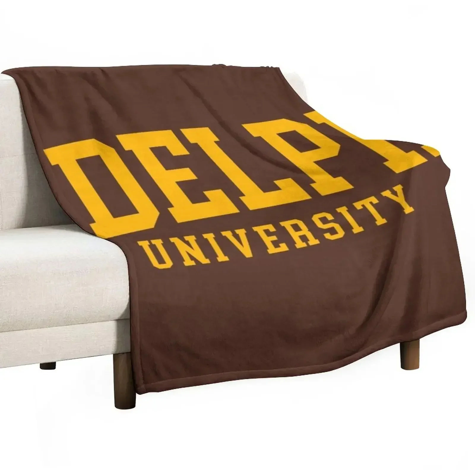 adelphi university - college font curved Throw Blanket Sleeping Bag Retros blankets and throws Blankets