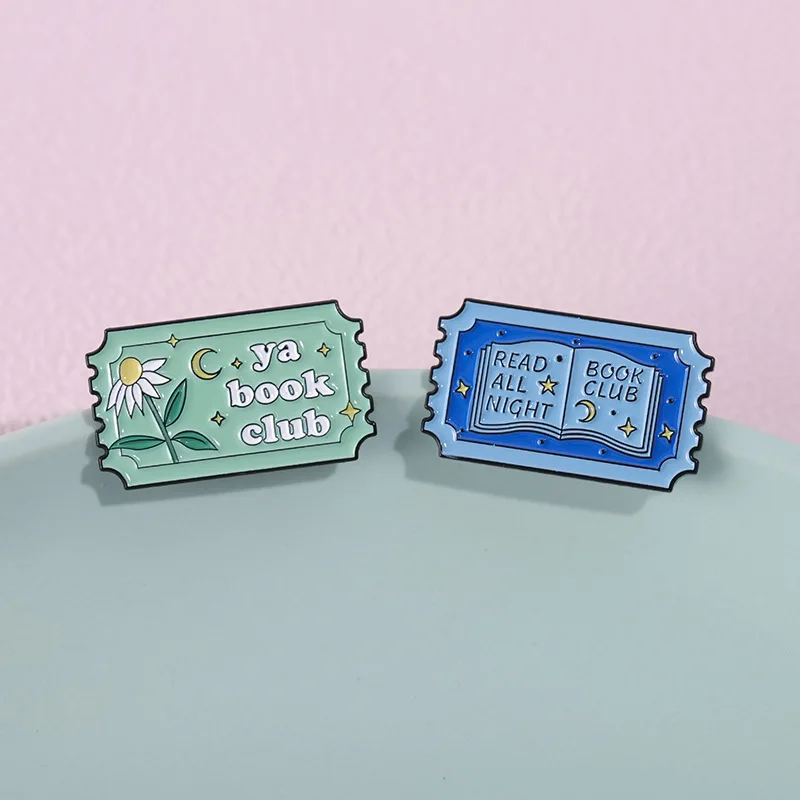 Creative Cartoon Ticket Text Geometry Medal Oil Drop Lapel Brooch Badge Pin Denim Bag Gift Men Women Fashion Jewelry Accessories
