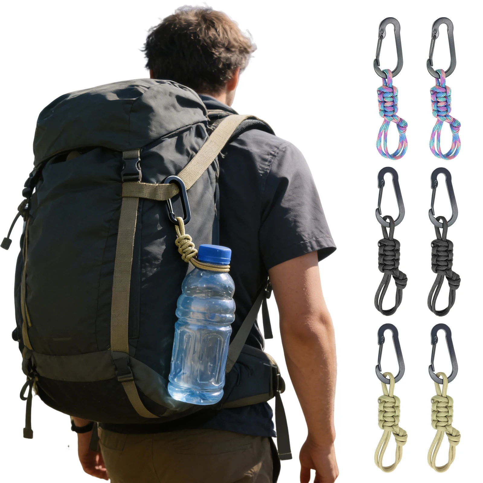 Premium Outdoor Carabiner Multifunctional Universal Water Bottle Hat Umbrella Fix Buckle Portable Anti-Lost Keychain Clip