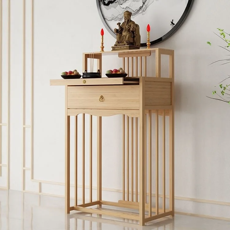 Cz niche new chinoiserie standing buddhist altar for home incense altar modern shrine guan gong