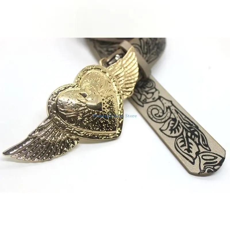 

652B Waist Belt Hot Girl Y2K Engraved Buckle Body Chain for Dress Stage Club