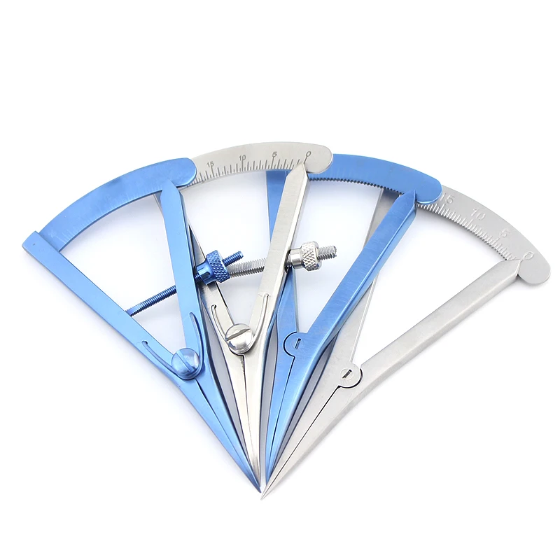 1pcs Eyelid Calipers Castroviejo Caliper Screw Adjustment Styles Straight/Curved/Angle 0mm-20mm Ophthalmic Instrument