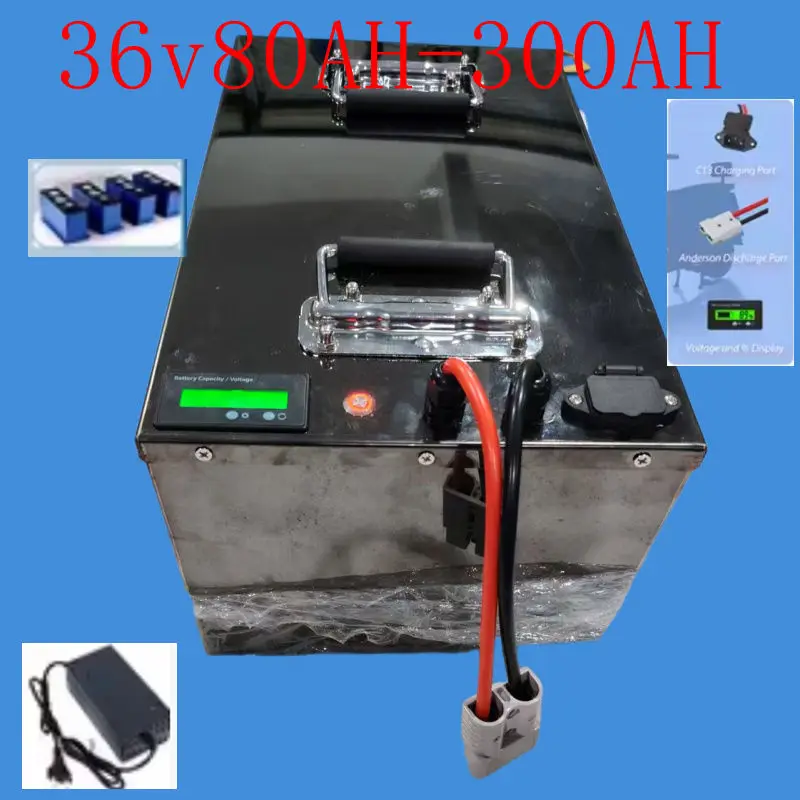 

36V High Capacity Lithium Battery LifePo4 80AH-300AH for Electric Vehicles Golf Cart 3000W Long-Endurance Battery Pack