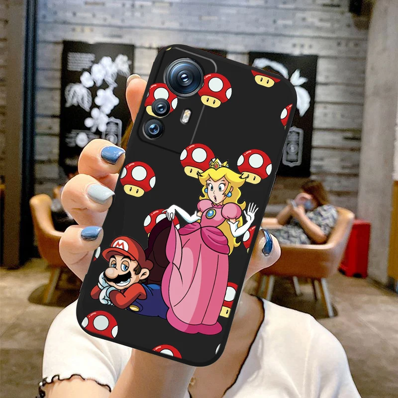 S-Supers M-Marios Cartoon Liquid Left Rope For Xiaomi Mi 14 13T 13 12T 12 11T 11i 11 A3 10T 10 9 Pro Lite Ultra 5G Soft