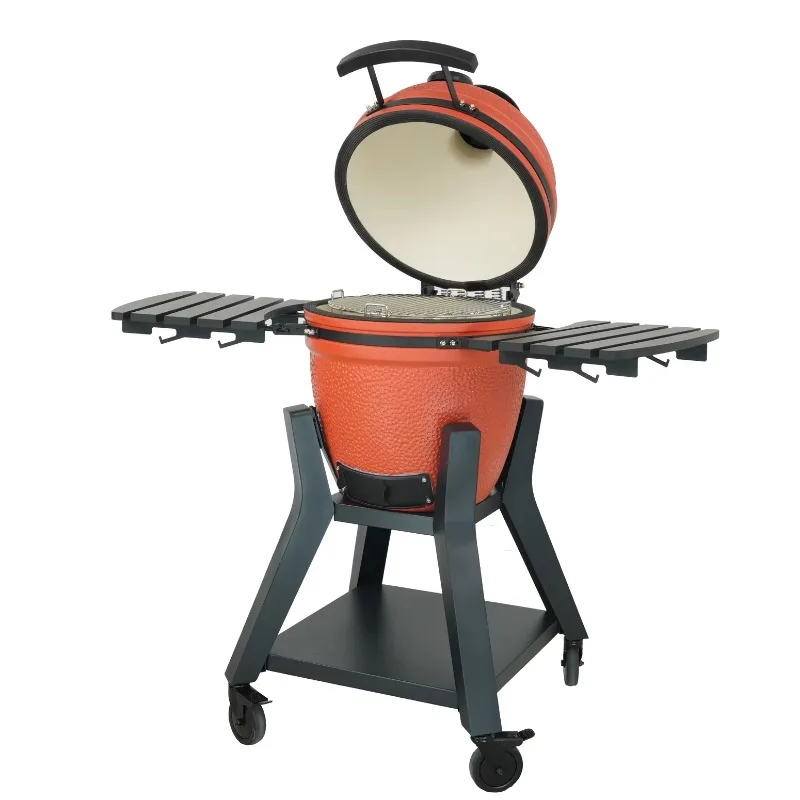 21-Inch ceramic grill smoker, matte finish, high-end design, suitable for camping festivals and garden parties