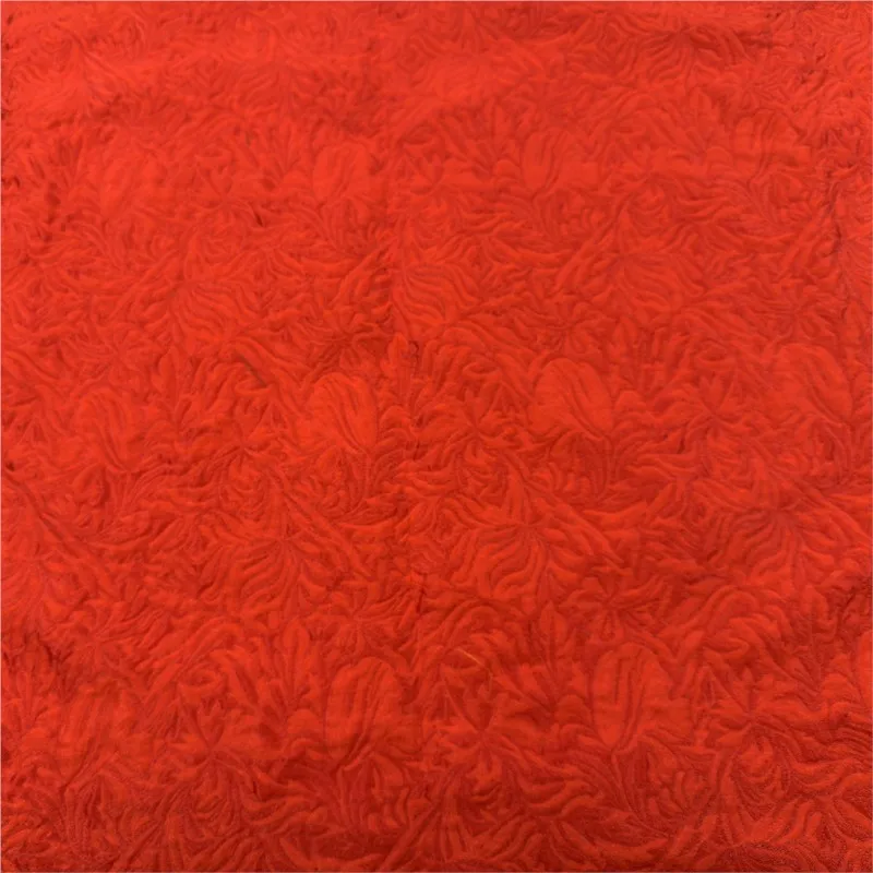 Fashionable red dark-patterned three-dimensional jacquard skirt fabric trench coat set yarn-woven runway haute couture clothing