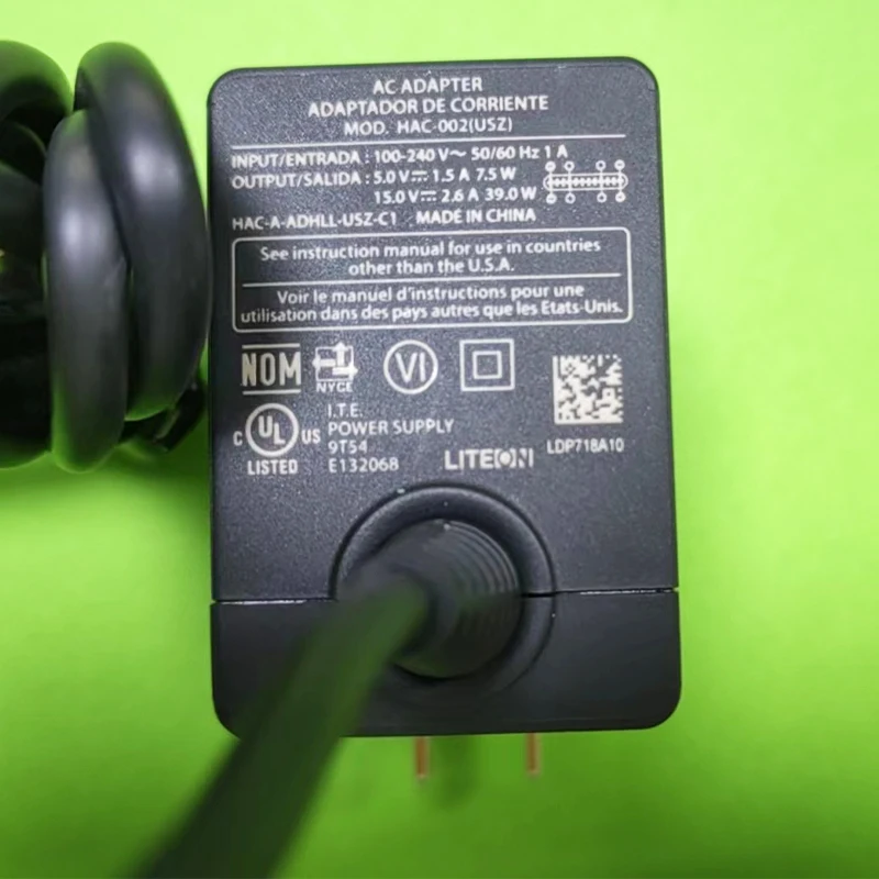 Carregador Adaptador de energia para Nintendo Switch, NS Game Console, EUA Plug, Adaptador AC, Soquete Tipo C, Home Wall