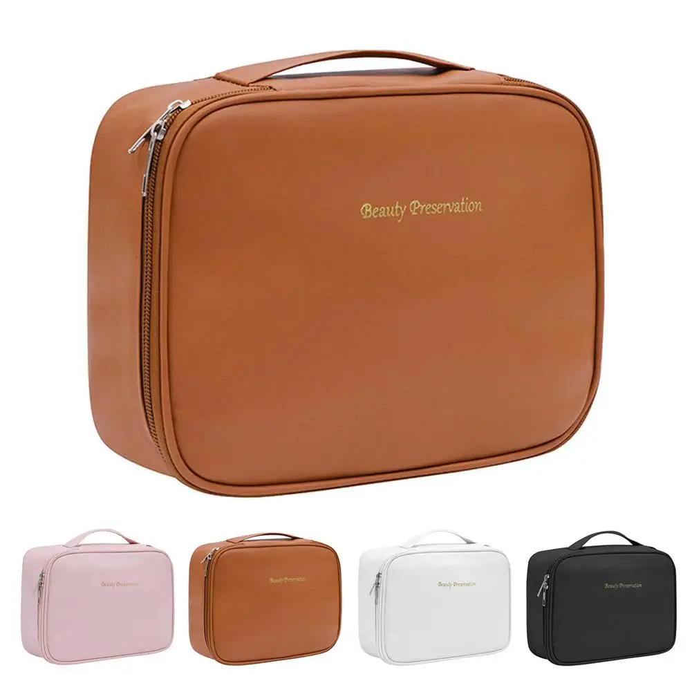 حقيبة مستحضرات تجميل كبيرة 3 في 1 مع حقيبة فرش مكياج، حقيبة أدوات الزينة للسفر، حقيبة مكياج مقاومة للماء، منظمات العناية بالبشرة للنساء #6