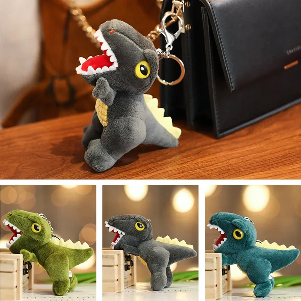 Mini dinosaurio de peluche para niños, llavero colgante de bolsa, tiranosaurio lindo, juguetes de regalo de cumpleaños y Navidad, 14cm