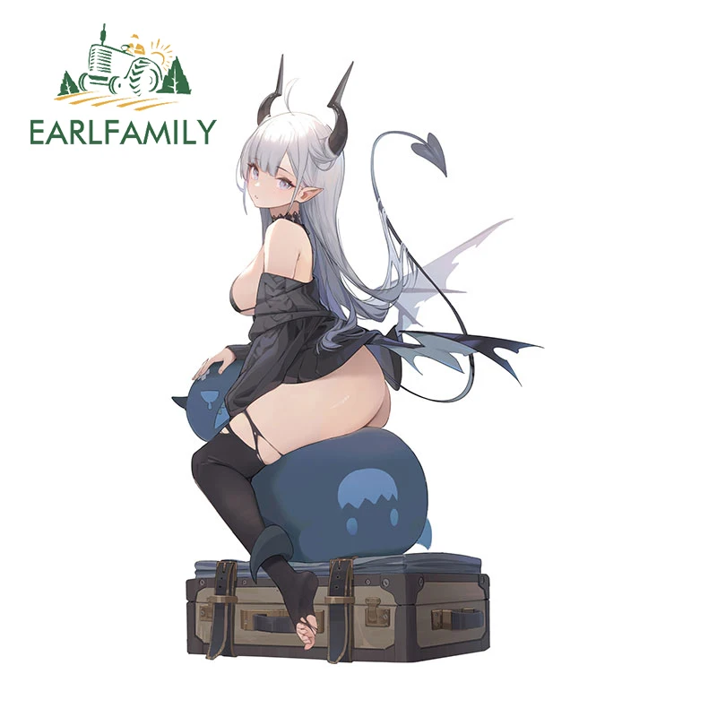 

EARLFAMILY 13cm x 8.0cm for Sexy Anime Girl Car Sticker Air Conditioner Decal Car Accessories Vinyl Personality Laptop Graphics