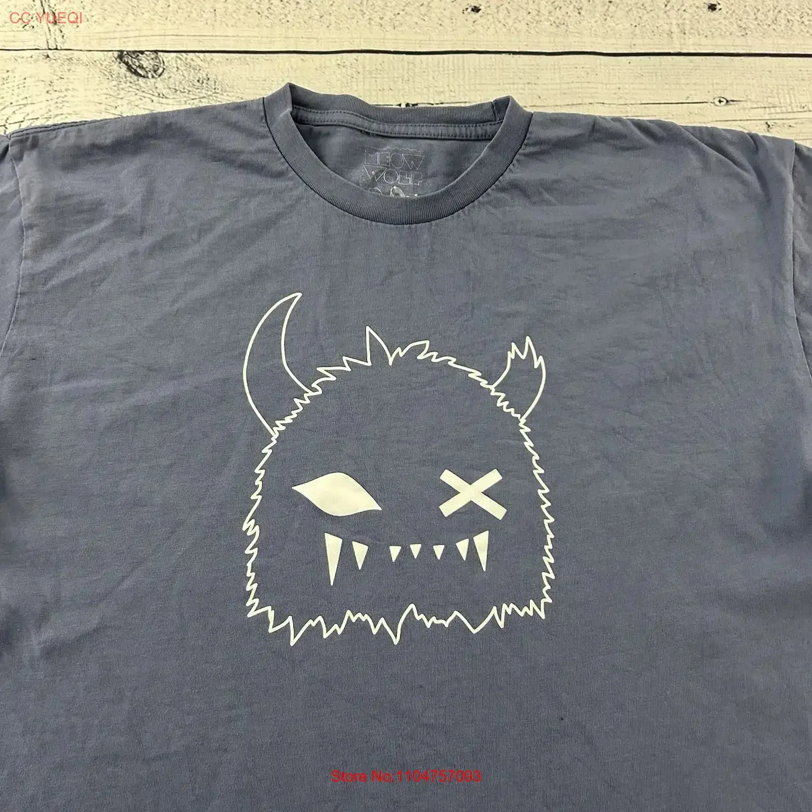 Meow Wolf  T Shirt Men's XL Blue vintage Washed designer clothes Slightly Comfortable streetwear fashion Stretched graphic