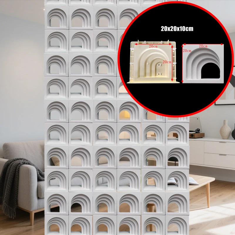 

Arched Double-Sided Hollow Cement Brick Mold 20 * 20 * 10Cm Hollow Partition Background Wall Hollow Brick Concrete Precast Brick
