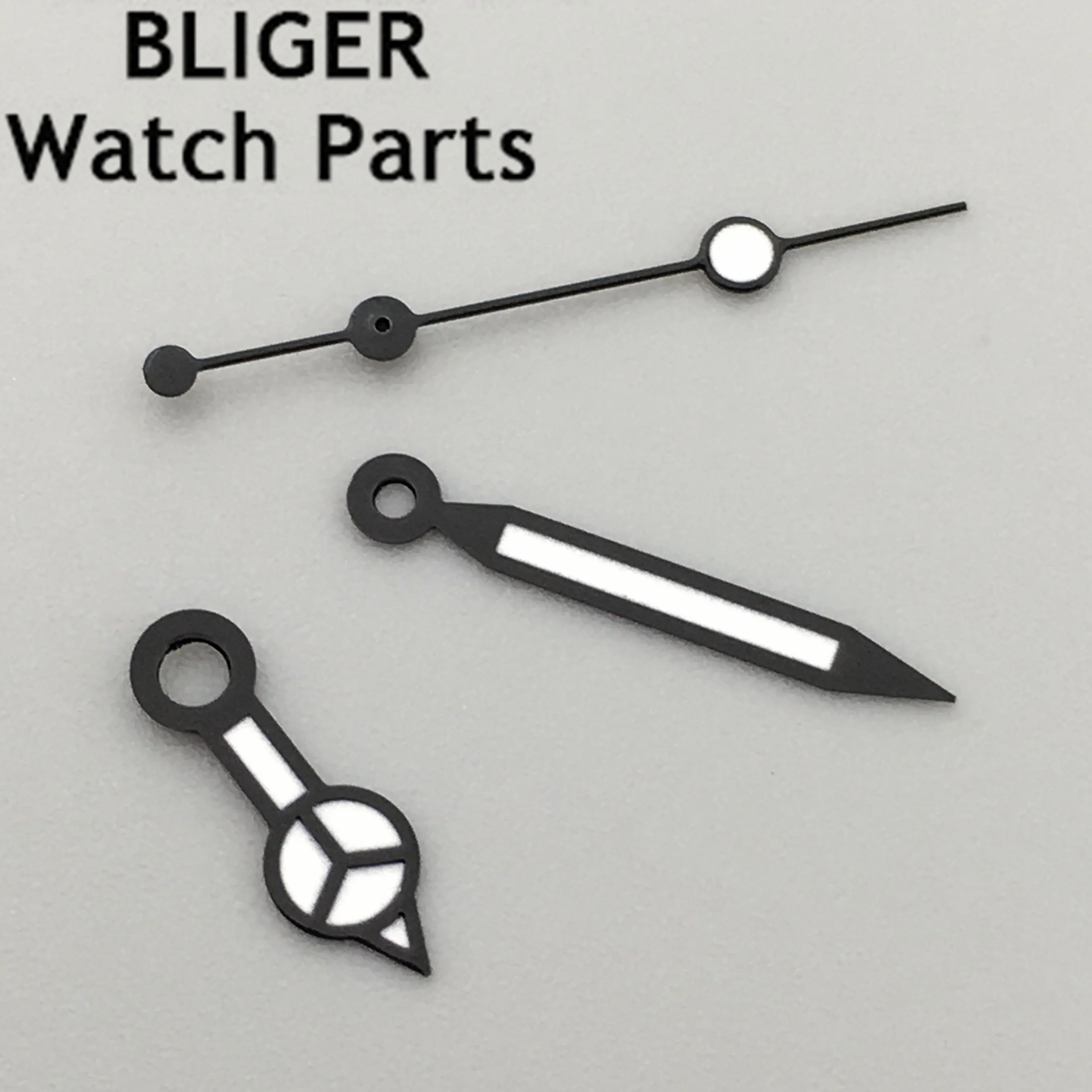 BLIGER-manecillas luminosas para reloj, accesorio de color negro, oro rosa, ajuste NH35 NH36 ETA 2824 2836 Miyota 8205 8215 821A Mingzhu 2813 3804, movimiento