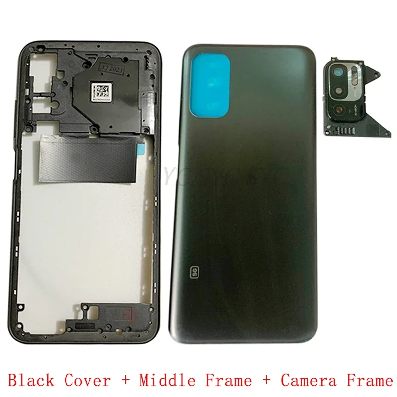 Rear Door Battery Cover Housing Case For Redmi Note 10 5G Back Cover with Middle Frame Sim Card Tray Repair Parts image 2