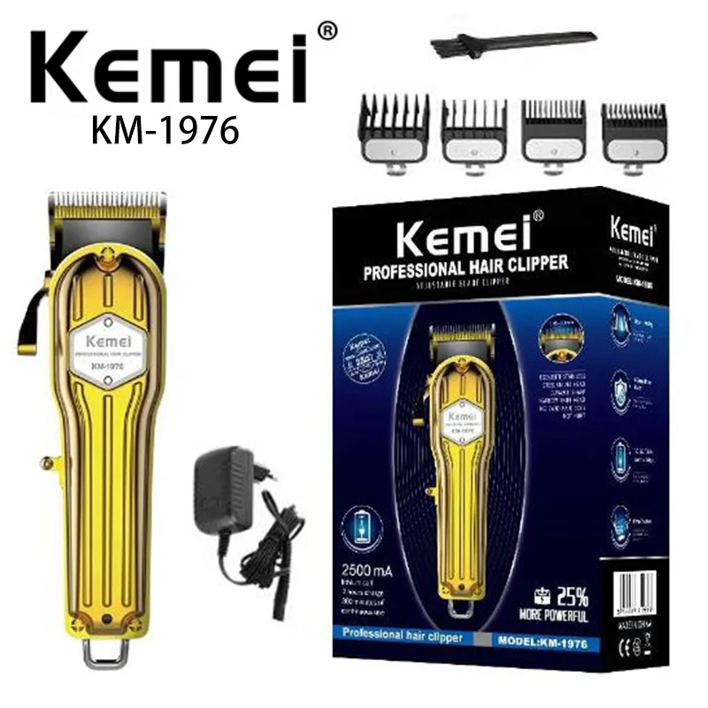 

Men'S Household Cordless Hair Trimmer Kemei Rechargeable Electric Hair Clipper KM-1976