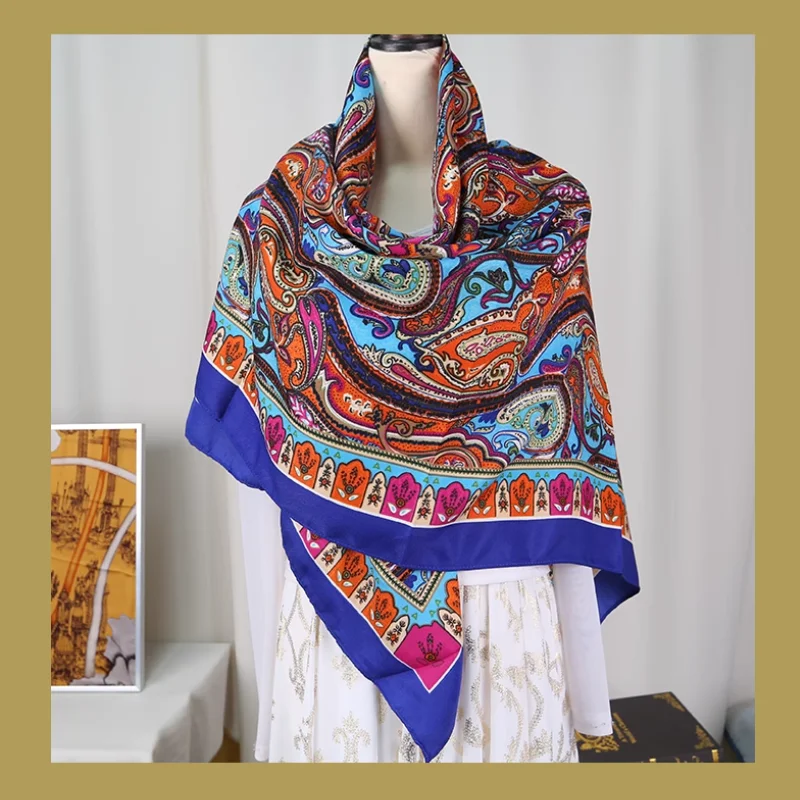 

Chinese Xinjiang Ethnic Style Printed Scarf Square Scarf Shawl