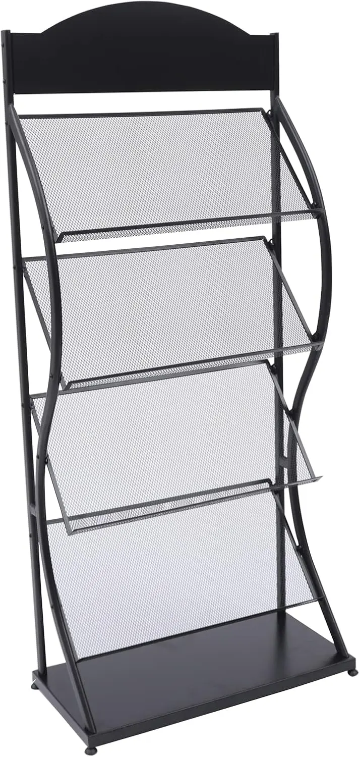 4 Layers Magazine Rack Floor-Standing Rack Display Stand,Exhibition Fairs Show Shelf,Newspaper Rack Brochure Display Stand