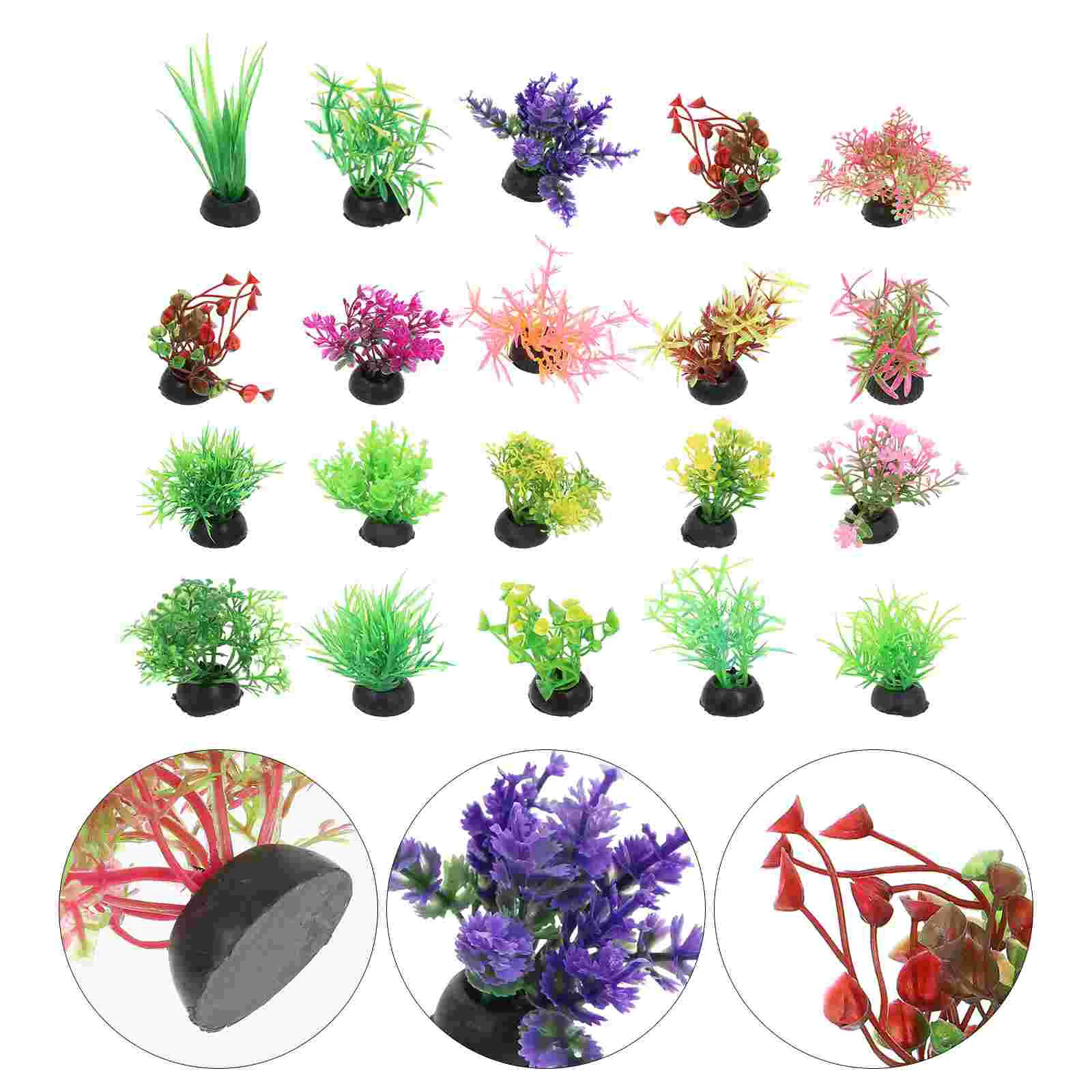 20 Pcs Fish Tank Landscaping Water Plants Aquarium Supplies Adornment Aquatic Decor Decorative Grass Plastic Craft