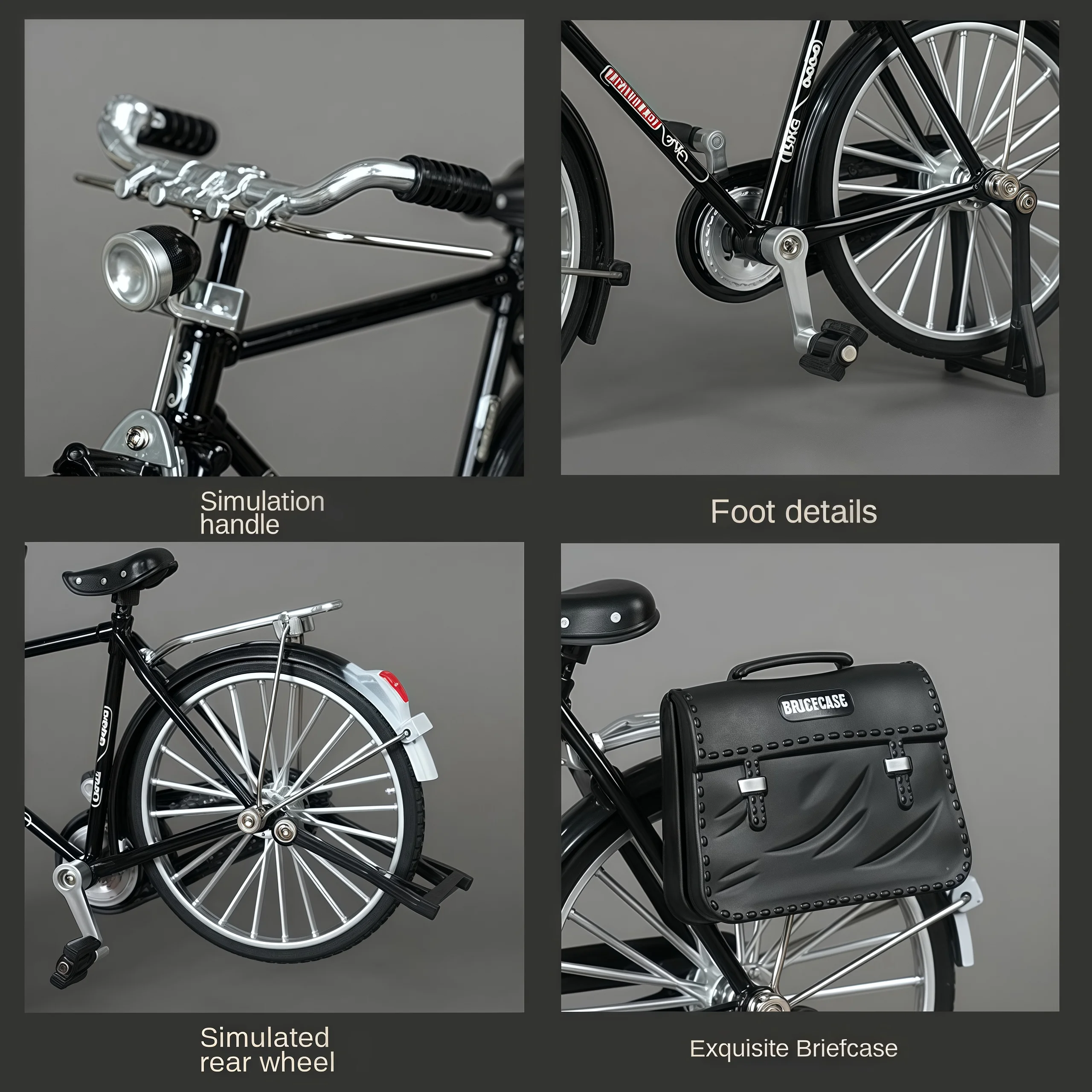 Simulation Retro 28 Metal Die-cast Bicycle Model Creative DIY Home Decoration 1:10 Decoration Adult Fun Toy Decoration Crafts