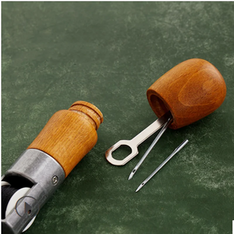 DIY Hand Sewing Machine Waxed Thread  Leather Sew Tool Craft Edge Stitching Belt Strips Shoemaker Awl Lock Stitcher Needles Kit