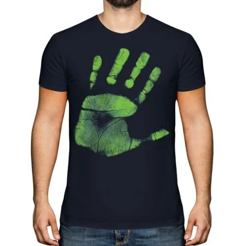 

Hand Print Printed Mens Fashion Top Hipster Swag Trendy Short Arm-