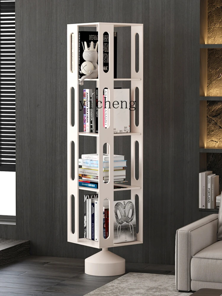 Yy Iron Corner Rotating Bookshelf 360 Degrees Storage Home Living Room Shelf