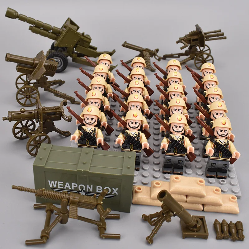 Zweiter Weltkrieg Infanterie, Militärsoldaten, Krieg, Nationalarmee, Mini-Gewehrmodell, Bausteine, Bausatz, Montage-Spielzeug – Detail 8