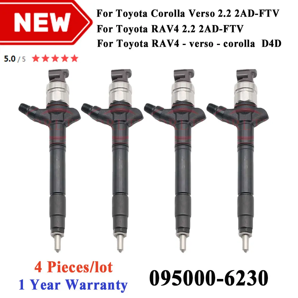 Diesel 095000-6230 0950006230 095000 6230 for Toyota Corolla Verso 2.2 2AD-FTV High Impedance Injector ORLTL 4PCS