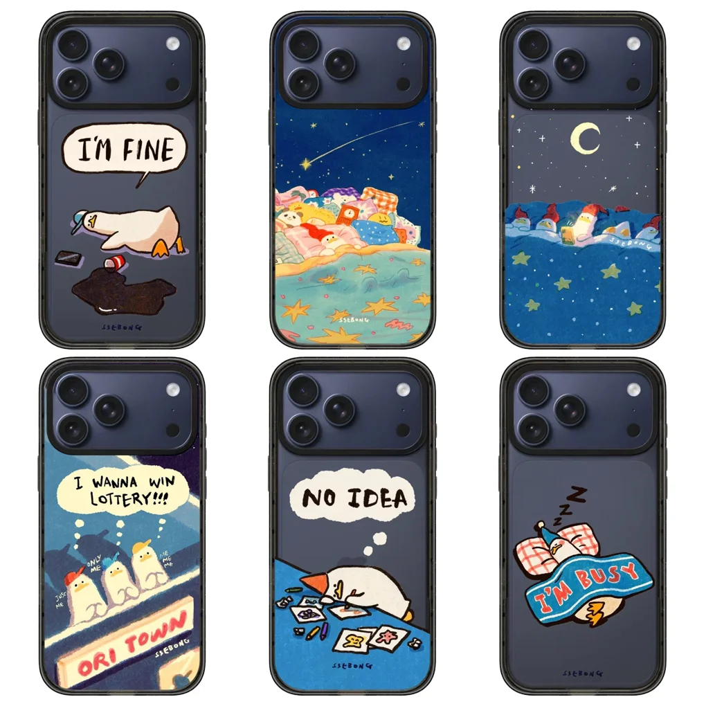 

Sleeping Duck 2.0 Acrylic Black Border Phone Cover for IPhone 12 13 14 15 16 17 Pro Max Case for IPhone 17 Air
