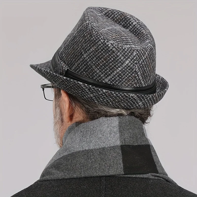 남성용 탑 모자, 가을 및 겨울 펠트 모자, 중년 및 노인 모자, 남성 영국 신사 모자, 용수철 및 가을 노인, 신제품