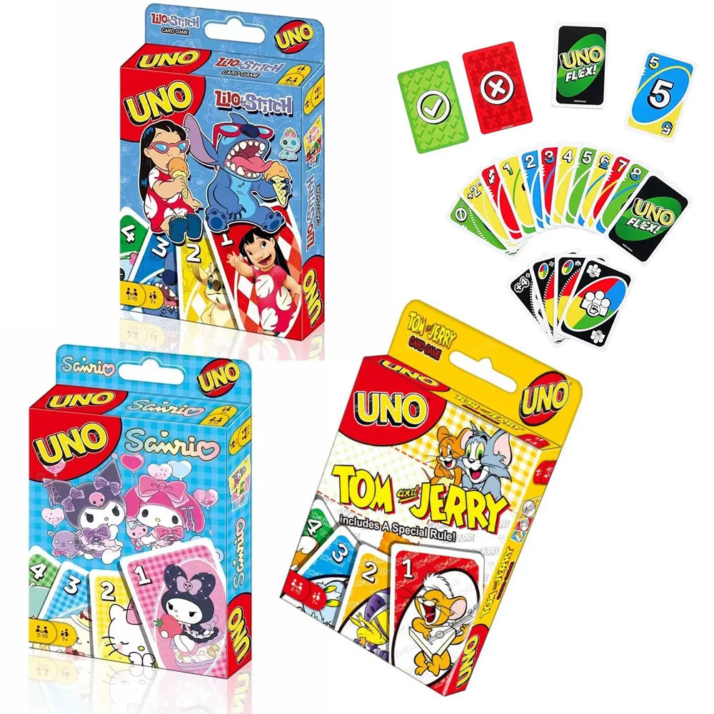 UNO FLIP! Pokemon TOM JERRY Board Game Anime Cartoon Pikachu Figure Pattern Family Funny Entertainment uno Cards Games Christmas