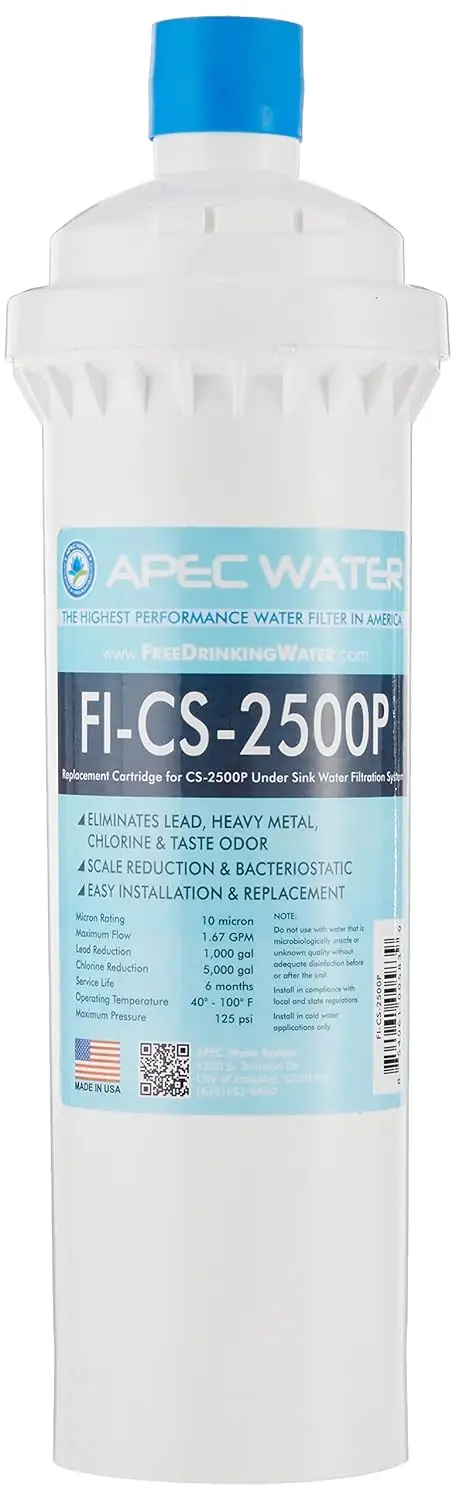 

High-Capacity Water Filter for CS-2500P System, Easy Installation, Improves Taste and Reduces Scale