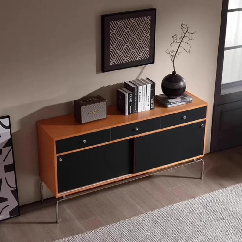 

Solid wood dining side cabinet, light luxury locker, bucket cabinet, modern living room, entrance