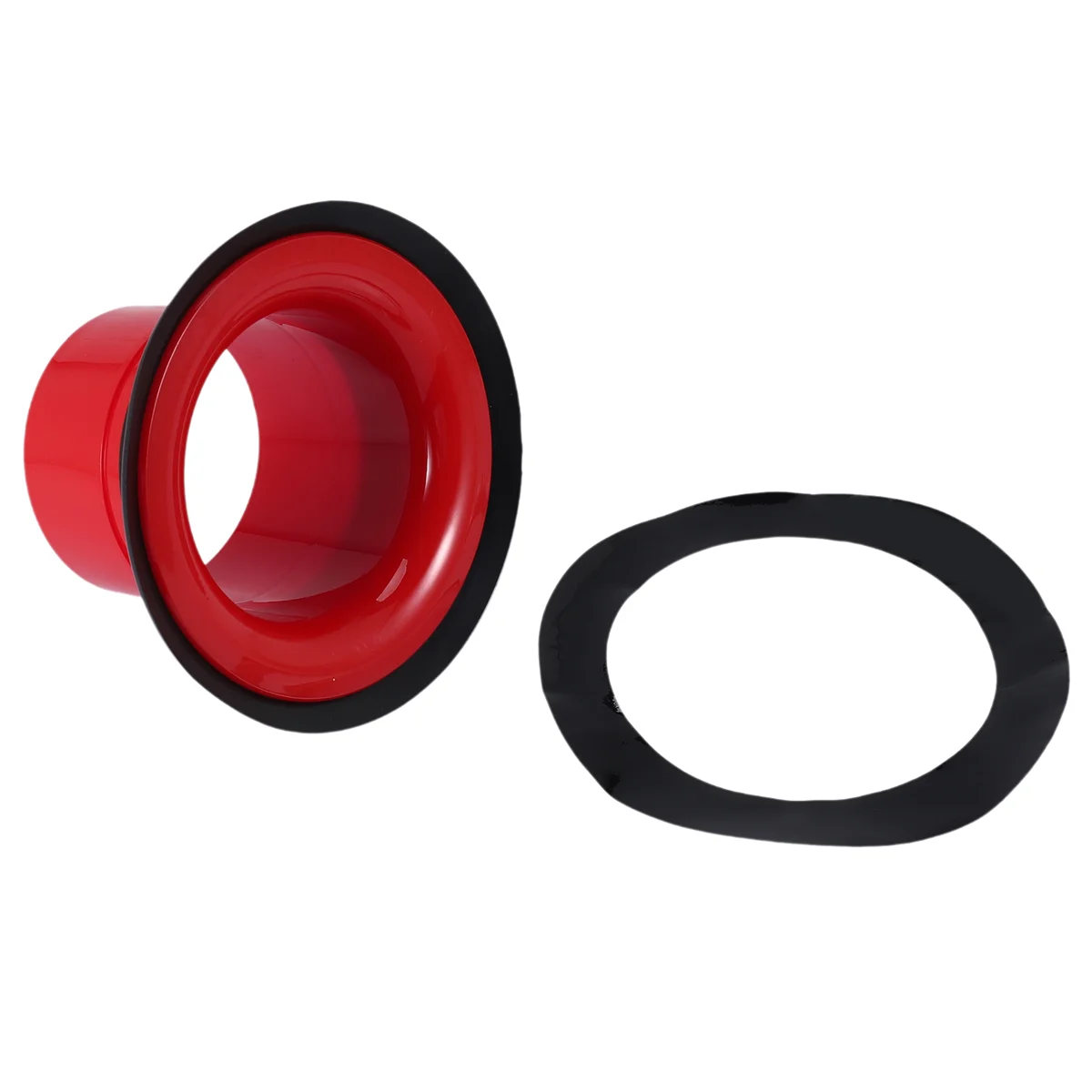 Bass Drum Enhancer ABS Rubber Bass Drum Kick Enhancer with Black Port Hole Protector,Mic Hole Drum ,Red