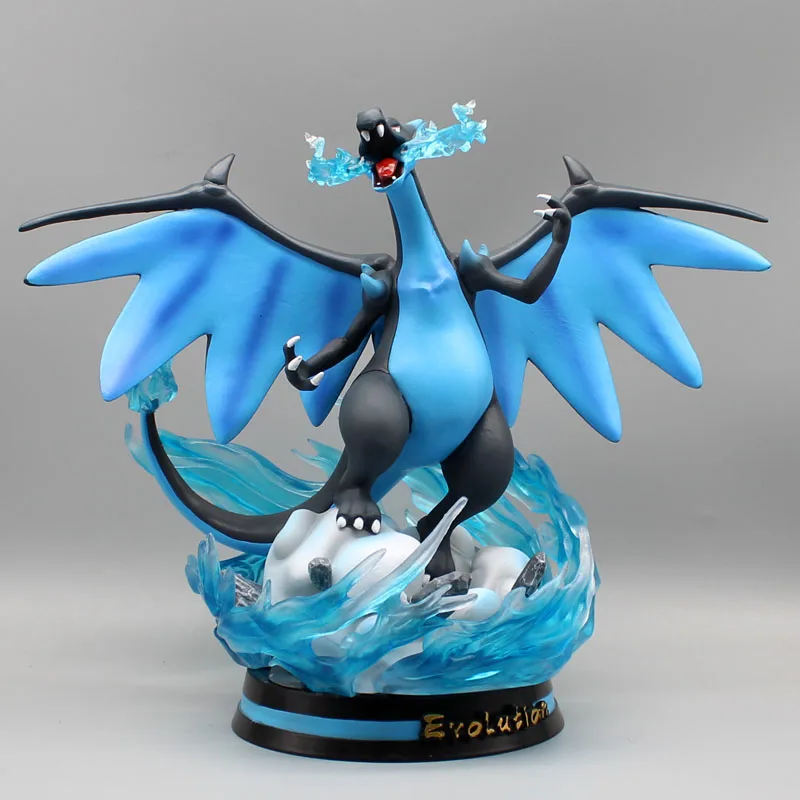 28cm Anime Pokemon Mega Charizard X Figure GK Dracaufeu Glurak Manga Statue Pvc Action Figurine Collectible Model Toy Gift