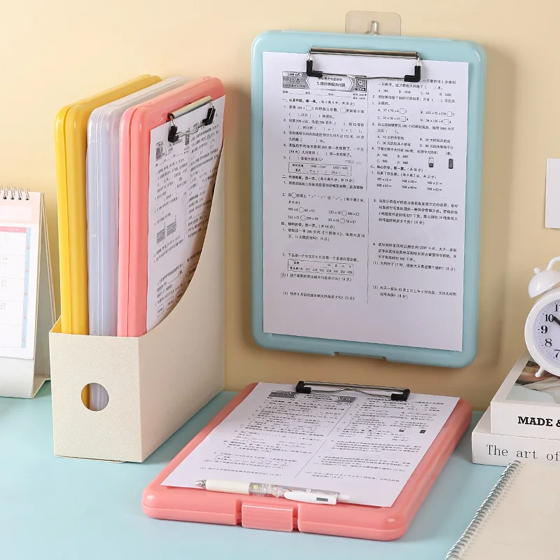 A4 Student Multi-functional File Folder Desktop Test Paper Organizer Office Document Board Folder Storage Box Writing Board