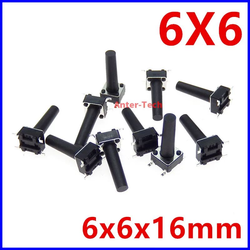 

50 шт. SMT 6*6* 16 6X6X16 6X6X16 мм 4-контактный патч-переключатель Микро-кнопочный переключатель сброса печатной платы SMD