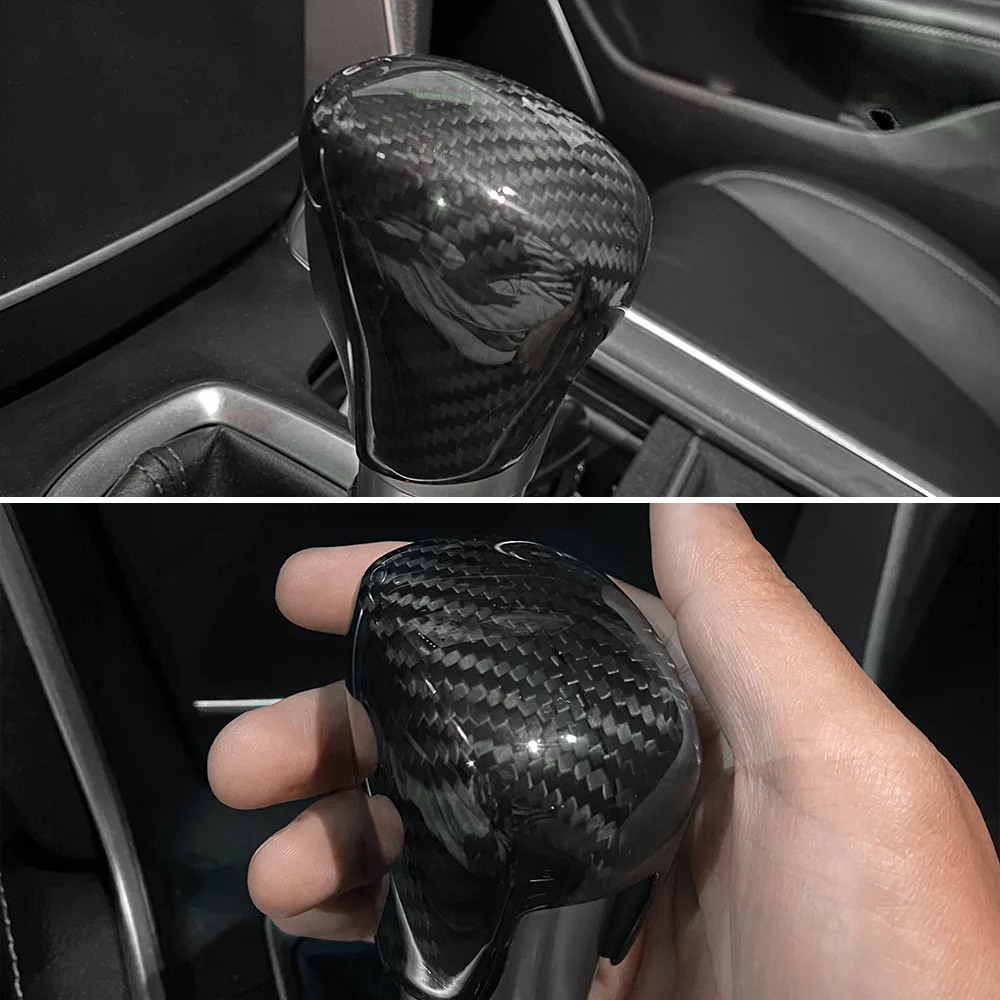 Car Gear Shift Knob Cover Fit For Honda Accord 2018-2023 Carbon Fiber Change Lever Protector Trim Sticker Mouldings Handle Cover