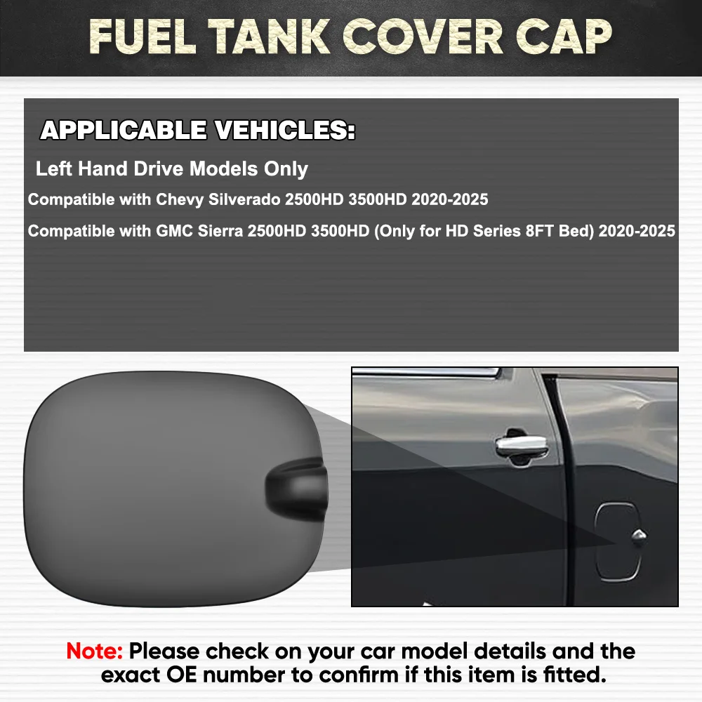 

84736200, 84673151 Car Fuel Gas Tank Filler Cap Door Lid Cover For Chevy Silverado GMC Sierra 2500HD 3500HD 2020-2025 LHD