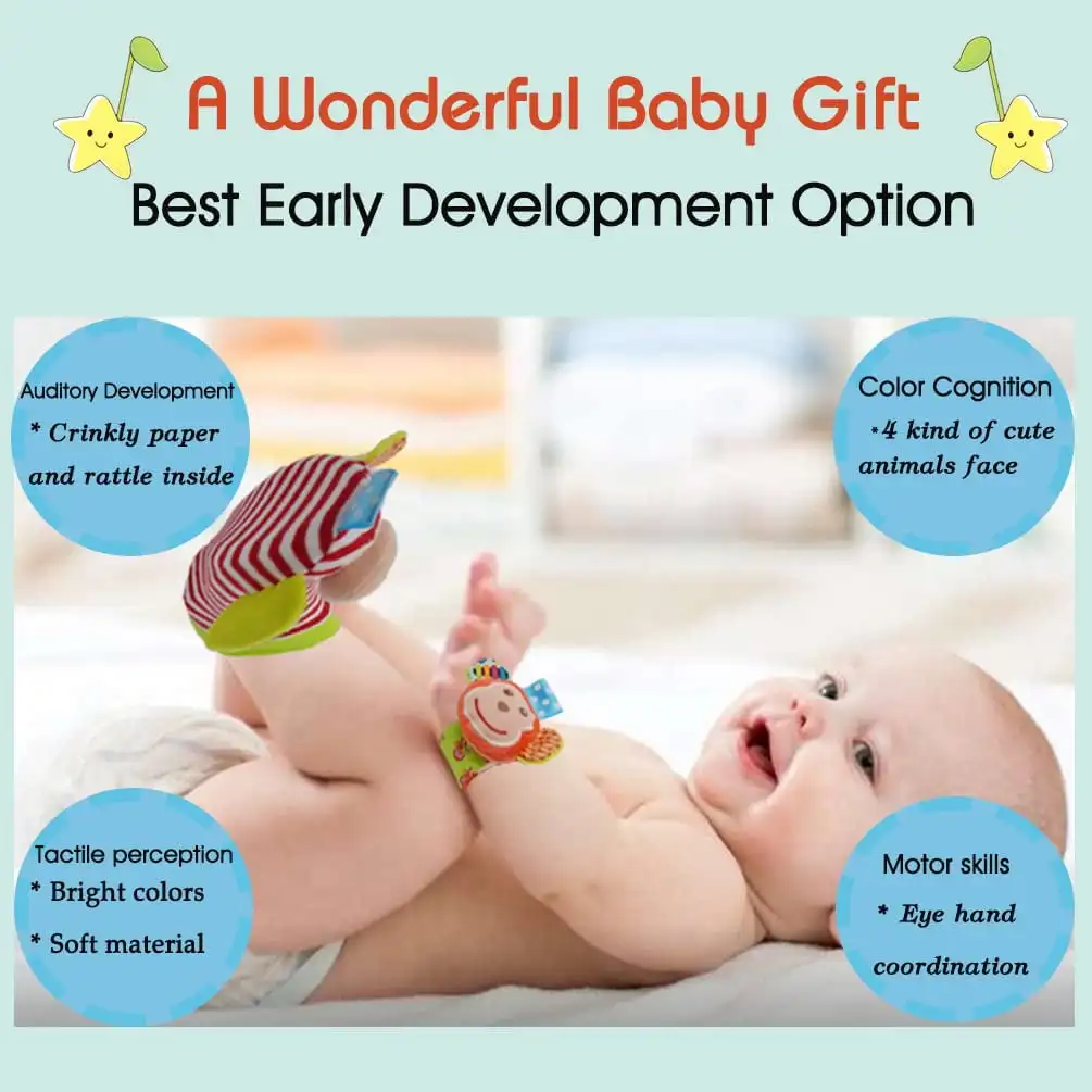 Baby Rattle Toys 0-12 Months,Wrist Rattles for Babies,Newborn Toy for Baby Boy Girl Gift